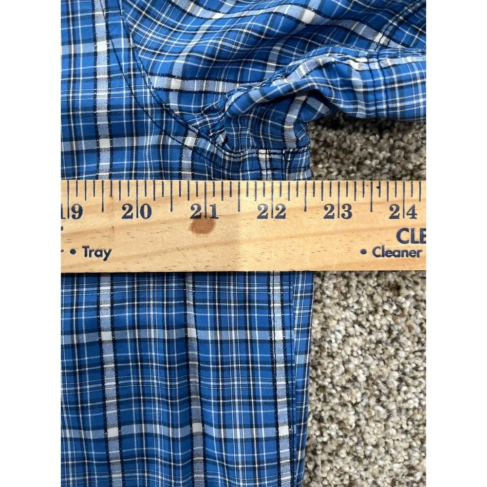 The North Face Mens Plaid Short Sleeve Button Up Shirt Blue White Size M‎